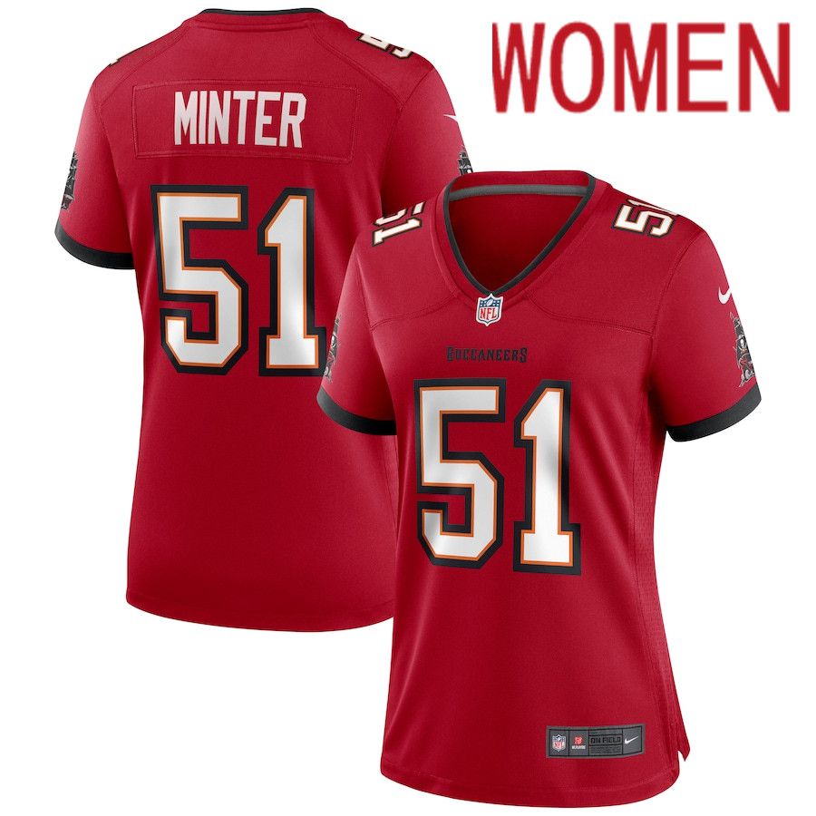 Women Tampa Bay Buccaneers #51 Kevin Minter Nike Red Game NFL Jersey->women nfl jersey->Women Jersey
